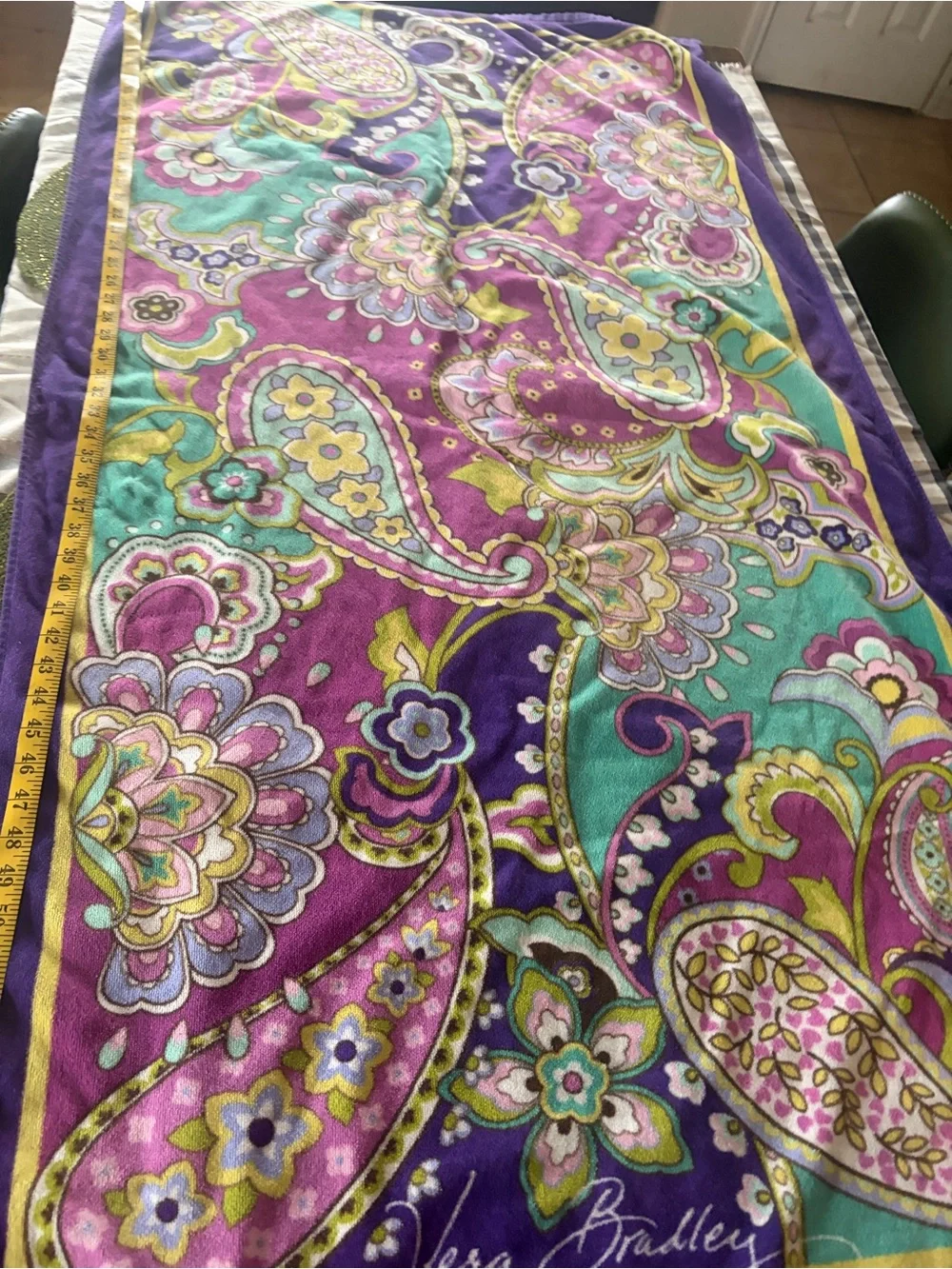 Vera Bradley Paisley Floral Beach Towel in Purple, Teal, Yellow, Pink